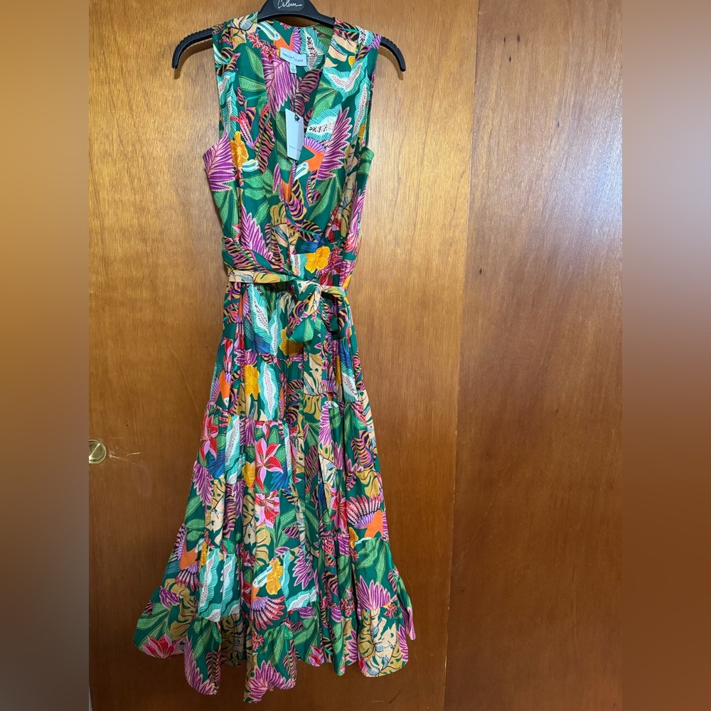 Tropical fun wrap dress!